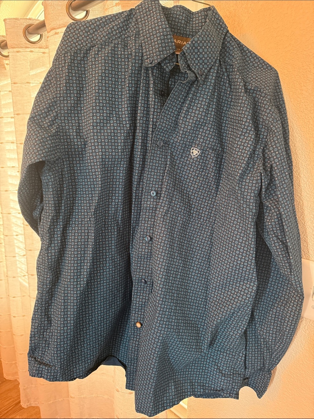 Ariat Navy Blue Geometric Long-Sleeve Button Shirt